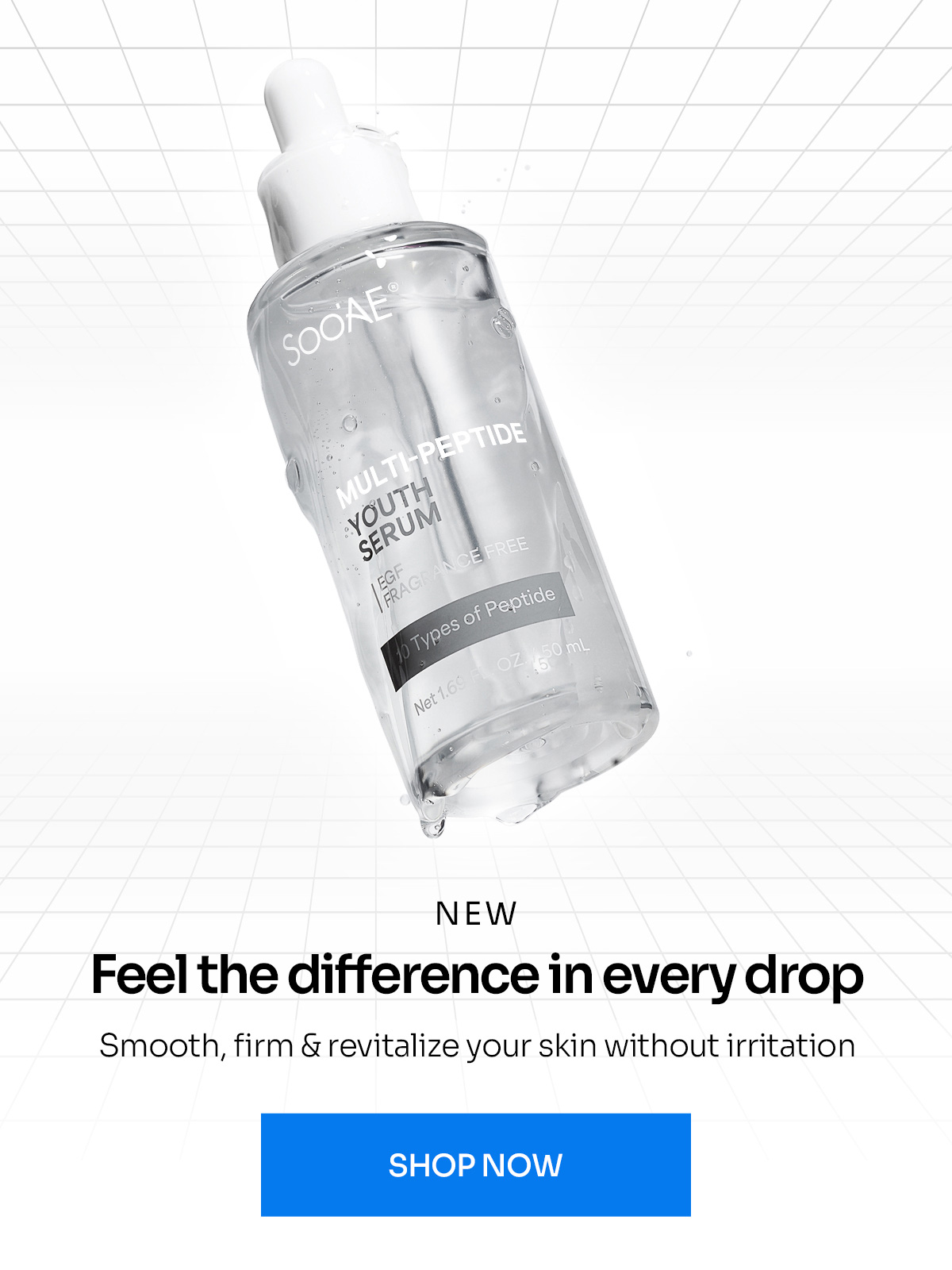 Feel the difference in every drop. new multipeptide serum